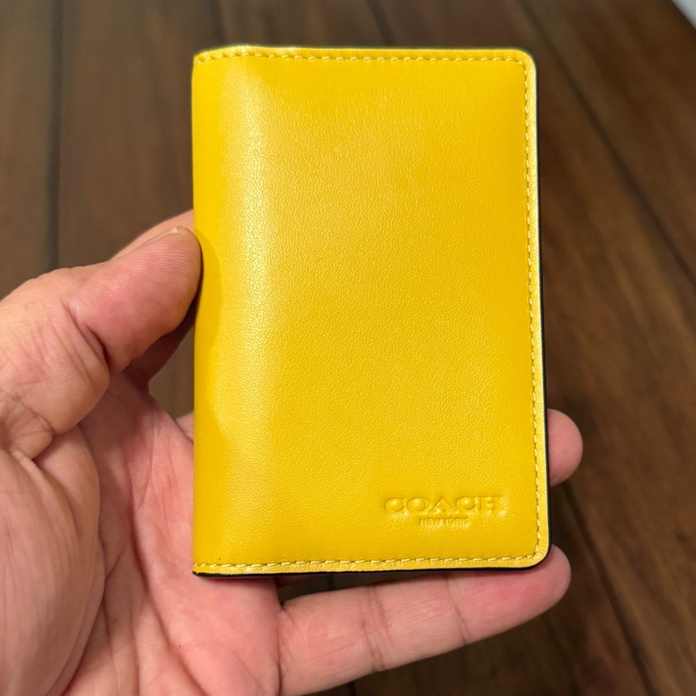 Coach Vibrant Yellow Leather Card Wallet
